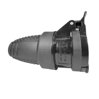 ELP45002 | ΦΙΣ SCHUKO 16Α ΛΑΣΤΙΧΕΝΙΟ ΘΗΛΥΚΟ IP44 ΜΑΥΡΟ