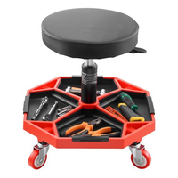 VEVOR Rolling Mechanic Stool Ρυθμιζόμενο Γκαραζό Κάθισμα 300 lbs Φόρτωση με ρόδες