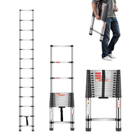 VEVOR Telescoping Ladder Stainless Steel Extension Step 12,5ft Portable Ladders