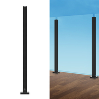 VEVOR Glass Clamp 41,34" H Στήριγμα κιγκλιδώματος για 0,39 "-0,47" Γυαλί μαύρο μαύρο