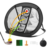 Δίχτυ VEVOR Golf Chipping Net, Pop-up Golf Practice Net, Φορητό Indoor Outdoor Home Golf Hotting Aid Net with Target/Mat/Balls/Tee/Carry Bag, for Backyard Driving Training Swing, Δώρο για άνδρες, Μαύρο