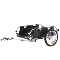 VEVOR Bike Cargo Trailer, χωρητικότητα 100 lbs, βαρέως τύπου καρότσι ποδηλάτου, αναδιπλούμενο συμπαγές χώρο αποθήκευσης & γρήγορη απελευθέρωση με γενικό κοτσαδόρο, τροχοί 16", ασφαλείς ανακλαστήρες, χωράει σε τροχούς ποδηλάτου 22"-28