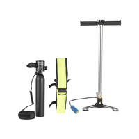 VEVOR 0.5L Scuba Tank 98.43ft Depth Diving Refillable Snorkel Air Tank with Pump