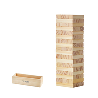 VEVOR Tumbling Timber Toy 54 Blocks Tumble Tower Blocks Παιχνίδι Pine Wood Crate