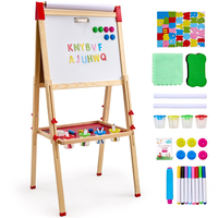 VEVOR 3-in-1 Kids Art Easel Ξύλινος μαγνητικός πίνακας κιμωλίας διπλής όψης