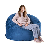 Καρέκλα VEVOR Round Bean Bag με αφαιρούμενο και πλενόμενο κάλυμμα για ενήλικες Μπλε