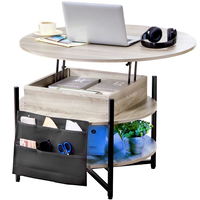 VEVOR Lift Top Τραπεζάκι σαλονιού 35,3" Στρογγυλό Τραπέζι Σαλονιού Λευκό