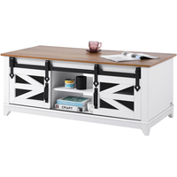 VEVOR 48" Τραπέζι σαλονιού Farmhouse Ορθογώνιο τραπέζι 2 επιπέδων με συρόμενες πόρτες αχυρώνα