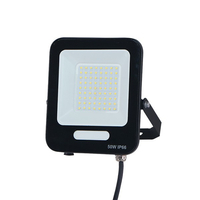 ΠΡΟΒΟΛΕΑΣ LED 50W SMD ΜΑΥΡΟΣ IP66 3000K PLUS 60cm ΚΑΛΩΔΙΟ