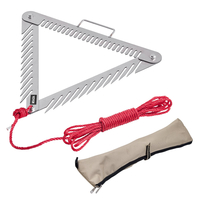 Τσουγκράνα VEVOR 24 ιντσών για υδρόβια ζιζάνια, πτυσσόμενη λαβή για τσουγκράνα ζιζανίων λίμνης 3 όψεων, σχοινί 30 ποδιών