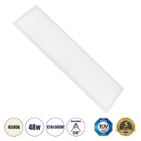 GloboStar® 60213-1 Χωνευτό LED Panel Milky Super Slim 120x30cm 48W 4560lm 120° CRI≥80Ra UGR GloboStar® 60213-1 Χωνευτό LED Panel Milky Super Slim 120x30cm 48W 4560lm 120° CRI≥80Ra UGR