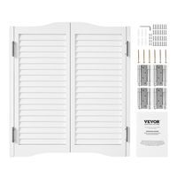 VEVOR Πόρτες Καφέ με Αψιδωτή Κορυφή 91,4x91,4 cm από Ξύλο Πεύκου με Μεντεσέδες Λευκό