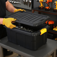 Κουτί αποθήκευσης υψηλής αντοχής 30L με καπάκι που ασφαλίζει με δύο κλιπ, υποδοχές για λουκέτο στις τέσσερις γωνίες. Κατάλληλο για χρήση σε εσωτερικό και εξωτερικό χώρο. Ανθεκτικό στο νερό και στον πάγο. Διαστάσεις: 60Χ39Χ20cm / 7130