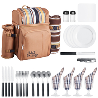 Τσάντα πλάτης VEVOR για πικνίκ παραλίας 4 ατόμων με ψυγείο, καφέ