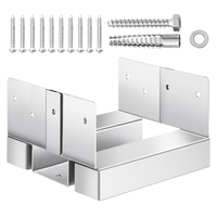 VEVOR 10 τεμάχια αγκύρια βάσης στύλου 6x6 για σκυρόδεμα, εσωτερικό μέγεθος 5,49x5,57 ίντσες