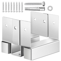 VEVOR 1 πακέτο 4x4 αγκυρίων βάσης στύλου για σκυρόδεμα, εσωτερικό μέγεθος 3,53x3,56 ίντσες