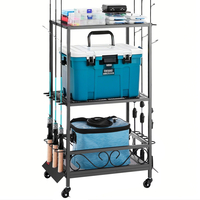 Βάση καλαμιού ψαρέματος VEVOR 10 θέσεων, οργανωτής καροτσιού ψαρέματος για ρόδες γκαράζ