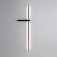 GB0111 LED Minimal Φωτιστικό Τοίχου 12W 60CM AC 85-265V 4000Κ Λευκό Ημέρας 960Lm Μαύρο