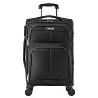 20-Inch Softside Expandable Luggage with Spinner Wheels Carry on Suitcase Black | VEVOR US