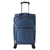 20-Inch Softside Expandable Luggage with Spinner Wheels Carry on Suitcase Blue | VEVOR US