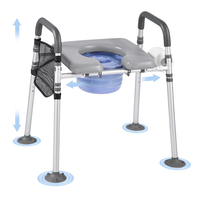 Πολυθρόνα Κομοδίνου VEVOR 4 σε 1 με Υπερυψωμένο Κάθισμα Τουαλέτας, Ρυθμιζόμενο Ύψος 230 κιλά