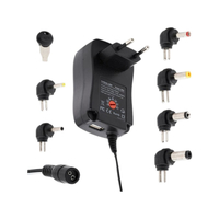 Τροφοδοτικό μετασχηματιστής με ρυθμιστή τάσης 6 βύσματα και θύρα USB - 30W - 812990