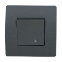 Διακόπτης EL BASIC TG114 1Button 1Way με Φωτισμό Graphite 10A