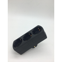 Αντάπτορας σούκο μαύρος ταφ με 3 μπριζες / 043014