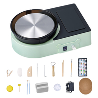 VEVOR Μίνι Τροχός Κεραμικής Ηλεκτρικός Τροχός Πήλινου Σπιτιού για Παιδιά και Ενήλικες 158 mm Πράσινος