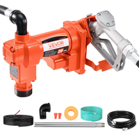 Αντλία μεταφοράς καυσίμου VEVOR αντιεκρηκτική, Ροή 76L/min, Ισχύς 1/4 HP 186W, Αντλία μεταφοράς καυσίμου 12V DC, Με χειροκίνητο ακροφύσιο, σωλήνες εξάτμισης και αναρρόφησης, Κατάλληλη για βενζίνη, ντίζελ και κηροζίνη