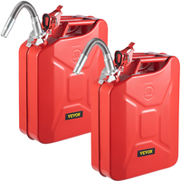 VEVOR Jerry Can 20L Jerry Fuel Can με εύκαμπτο στόμιο 2 τεμάχια κόκκινο