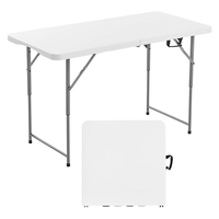 VEVOR Πλαστικό Πτυσσόμενο Τραπέζι 122cm Φορητό Τραπέζι Πικνίκ με Λαβή Εσωτερικού Χώρου