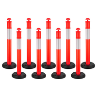 VEVOR Σετ 9 Στύλων Οριοθέτησης Κυκλοφορίας Κώνοι Οδικής Ασφάλειας 1140 mm Γεμιζόμενη Βάση