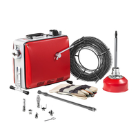 Μηχανή καθαρισμού αποχετεύσεων VEVOR, ηλεκτρική μηχανή καθαρισμού αποχετεύσεων σωλήνων 400W 1400RPM, τύπου Snake, με ατσάλινο ελατήριο 20m x 16mm, 5m x 9.5mm & 0.4mx 12mm και 6 κόφτες, κατάλληλη για σωλήνες διαμέτρου 50-110 mm