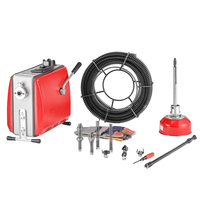 Μηχανή καθαρισμού αποχετεύσεων VEVOR, ηλεκτρική μηχανή καθαρισμού αποχετεύσεων σωλήνων 500W 1400RPM, τύπου Snake, με ατσάλινο ελατήριο 20m x 16mm, 5m x 9.5mm & 0.4mx 16mm και 8 κόφτες, κατάλληλη για σωλήνες διαμέτρου 50-110 mm