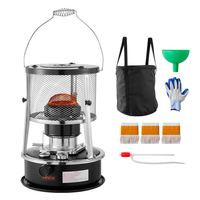 Φορητή θερμάστρα κηροζίνης και εστία VEVOR 9000 BTU, μη ηλεκτρική εσωτερική εξωτερική θερμάστρα 2 σε 1 με ρυθμιζόμενο ύψος και φλόγα και εύκολη αποθήκευση, για κατασκήνωση, κυνήγι, μαγείρεμα, σπίτι, γκαράζ, μαύρο