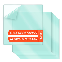 Εξωτερικός φακός καλύμματος κράνους συγκόλλησης VEVOR, εξωτερικός ανταλλακτικός φακός 121 x 118mm 20 τεμάχια, προστατευτικά διαφανή καλύμματα φίλτρου συμβατά με κράνη συγκόλλησης αυτόματης σκουρότητας σειράς VEVOR CRIUS/METIS