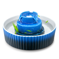 Κεραμικό σιντριβάνι νερού για γάτες VEVOR, σιντριβάνι για κατοικίδια Cupcake 2,1 L, πορσελάνινος διανομέας νερού για γάτες με εξαιρετικά αθόρυβη αντλία, περιοχή πόσης 360° και σύστημα φιλτραρίσματος πολλαπλών στρώσεων, για πόση από γάτες και σκύλους (μπλε)