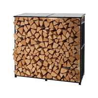 Ράφι Καυσόξυλων VEVOR με Κεκλιμένη Στέγη, Εξωτερική Θήκη Καυσόξυλων 1,85 μ., Αποθήκη Ξύλων 1/4 με Κορδόνι, Μέγιστη Χωρητικότητα Βάρους 299 κιλά, Μεταλλική Ράφι Αποθήκευσης Ξύλου με Ηλεκτροστατική Βαφή για Τζάκι, Αυλή, Κήπο