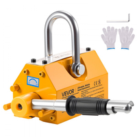 Μόνιμος μαγνητικός ανυψωτήρας VEVOR, ικανότητα έλξης 400 kg, βαρέως τύπου μαγνήτης ανύψωσης νεοδυμίου N42 με λαβή απελευθέρωσης και χαλύβδινο γάντζο, για χρήση σε γερανούς και ανυψωτικά συνεργείων, για ανύψωση χαλύβδινων πλακών, σανίδων