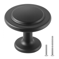 Πόμολα ντουλαπιού VEVOR, 30 τεμάχια, λαβές συρταριών και λαβές πόρτας από μαύρο κράμα ψευδαργύρου 31 mm, λαβές συρταριού κουζίνας σε σχήμα μανιταριού, εξαρτήματα ντουλαπιού με βίδες για ντουλάπια μπάνιου, ντουλάπια και συρτάρια