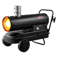 Θερμαντήρας κηροζίνης ντίζελ VEVOR 20kW με εξαναγκασμένο αέρα, φορητός θερμαντήρας χώρου τορπίλης με ρόδες και ρυθμιζόμενη θερμοκρασία, τύπου φυσητήρα για εργοτάξια/γκαράζ/αποθήκη/εργαστήριο/εξωτερική θέρμανση, μαύρο