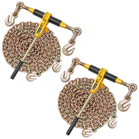 Δέσιμο αλυσίδας VEVOR με καστάνια, αλυσίδες G80 8 mm x 4,3 m, φορτίο εργασίας 3629 kg με καστάνια, σετ αλυσίδων και δεσμίδων, δέσιμο με αλυσίδα για μεταφορά, ρυμούλκηση, υλοτομία (2 σετ)