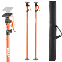 Στύλος στήριξης γρύλου ντουλαπιού VEVOR, 2 τεμάχια, τηλεσκοπική ράβδος γρήγορης στήριξης από χάλυβα 125-291 cm, ρυθμιζόμενο σύστημα τρίτου χεριού, χωρητικότητα έως 90 kg για εγκατάσταση ντουλαπιών, ανύψωση γυψοσανίδας, μπάρες φορτίου