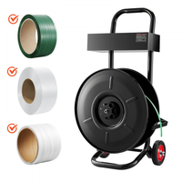 Καρότσι δεσίματος με ταινία VEVOR, κατάλληλο για πηνία δεσίματος PET / PP / πολυεστέρα με μέγεθος πυρήνα 20,3 cm, βαρέως τύπου διανομέας δεσίματος εξοπλισμένος με σύστημα αναβάθμισης φρένων, ενσωματωμένο ευρύχωρο δίσκο για εργαλεία