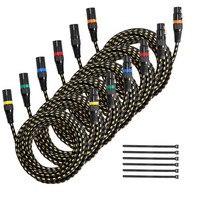 Καλώδιο VEVOR XLR 7,62 μ., Συσκευασία των 6, Θωρακισμένα Καλώδια Μικροφώνου DMX Αρσενικό σε Θηλυκό, Επιχρυσωμένα Καλώδια Μικροφώνου XLR 3 Ακροδεκτών, για Φωτισμό Σκηνής, Μικρόφωνα, Ενισχυτή, Μίκτη, Συστήματα Ηχείων