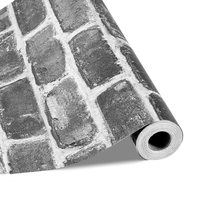 Ταπετσαρία τοίχου VEVOR Peel and Stick, 45cm x 10m Χαρτί επαφής Γκρι τούβλο Αδιάβροχο Αυτοκόλλητο, εύκολο στο καθάρισμα και ξεφλούδισμα Διακοσμητικό βινύλιο τοίχου για υπνοδωμάτιο, κουζίνα, γραφείο, μπάνιο, γραφείο