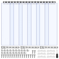 VEVOR Διαφανής Λωρίδα Κουρτίνας PVC, Ύψος 2,1 m x Πλάτος 0,9 m x Πάχος 2 mm, 6 τεμάχια Λωρίδες Κουρτίνας για Ψυγείο Κατάψυξης, Θερμομονωτικές Λωρίδες Πλαστικής Πόρτας για Αποθήκη, Κατάψυξη, Πόρτες Γκαράζ