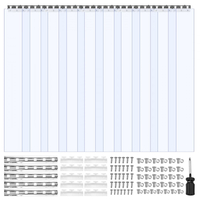 VEVOR Διαφανής Λωρίδα Κουρτίνας PVC, Ύψος 2,4 m x Πλάτος 1,5 m x Πάχος 2 mm, 10 τεμάχια Λωρίδες Κουρτίνας για Ψυγείο Κατάψυξης, Λείες Αδιάβροχες Λωρίδες Πλαστικής Πόρτας για Αποθήκη, Κατάψυξη, Πόρτες Γκαράζ