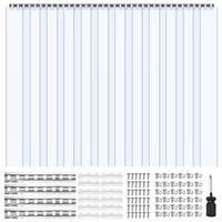 VEVOR Διαφανής Λωρίδα Κουρτίνας PVC, Ύψος 2,1 m x Πλάτος 1,8 m x Πάχος 2 mm, 12 τεμάχια Λωρίδες Κουρτίνας για Ψυγείο Κατάψυξης, Λείες Αδιάβροχες Λωρίδες Πλαστικής Πόρτας για Αποθήκη, Κατάψυξη, Πόρτες Γκαράζ